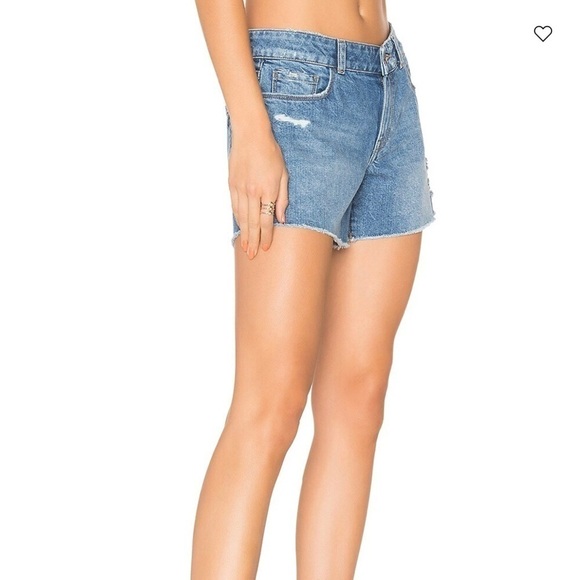 DL1961 Renee Shorts Smart Denim Distressed Cut Out Shorts - Picture 2 of 12